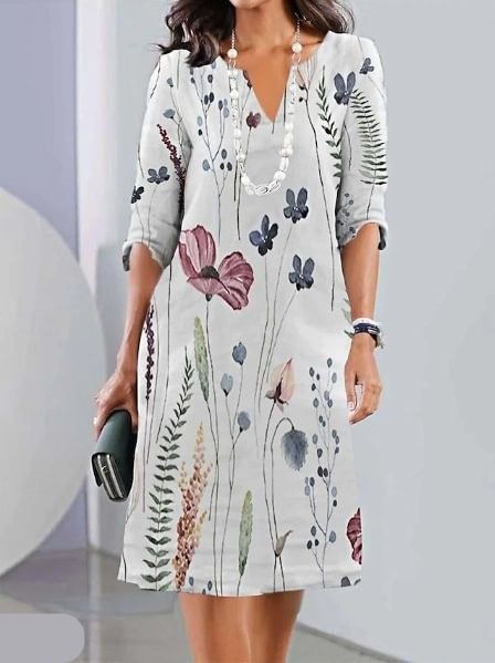 Oaklyn | Tulip Floral Double-Layer Midi Dress