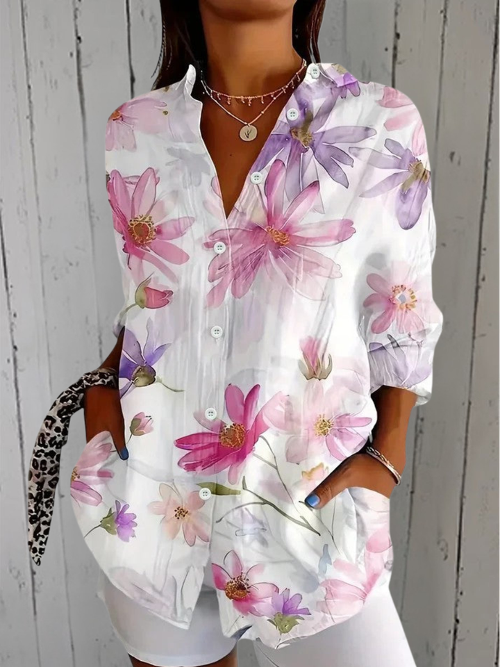 Anica Blouse with Artistic Pattern