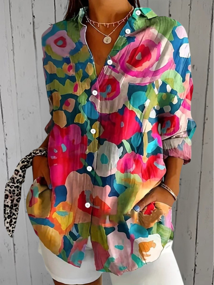 Anica Blouse with Artistic Pattern
