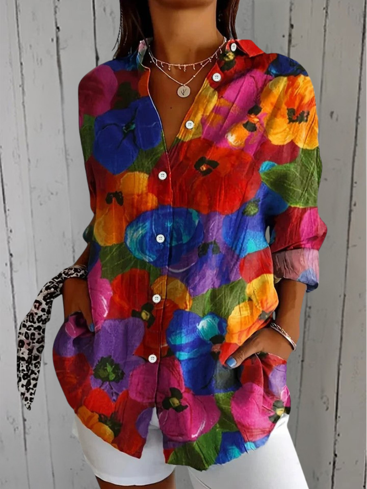 Anica Blouse with Artistic Pattern
