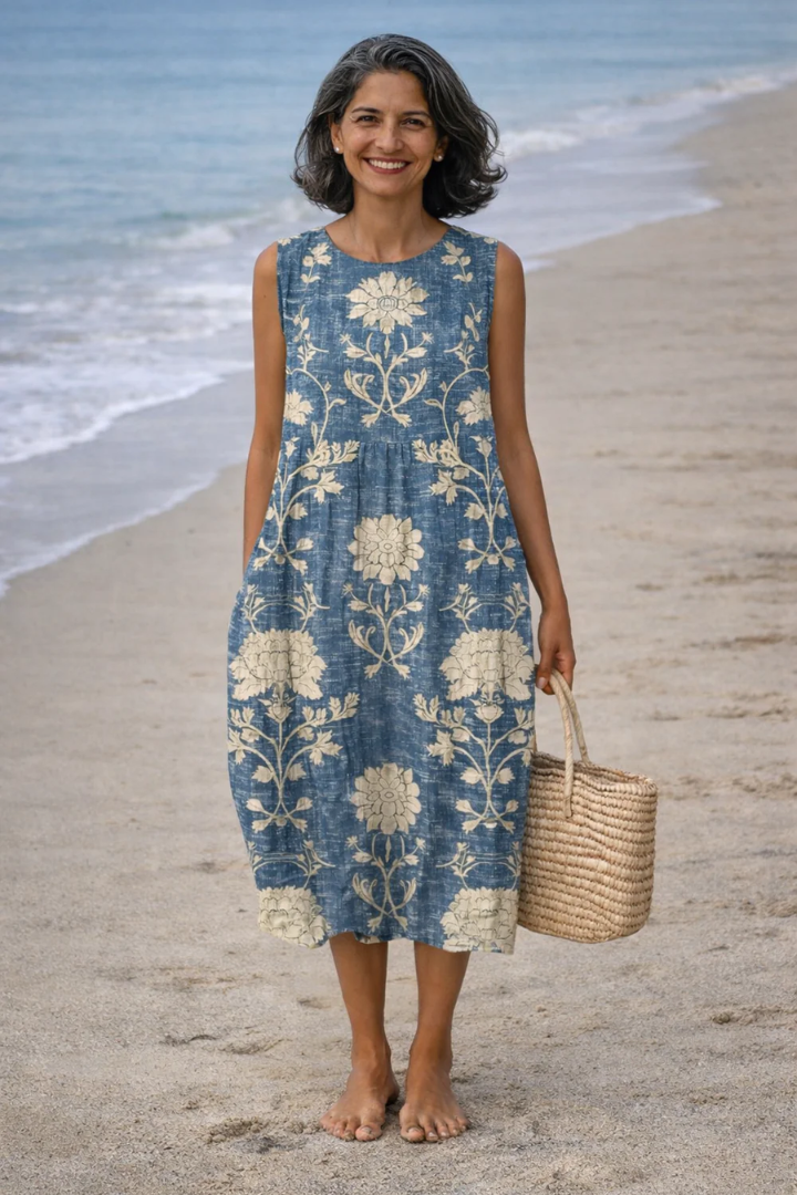 Maya | Striped Midi Dress
