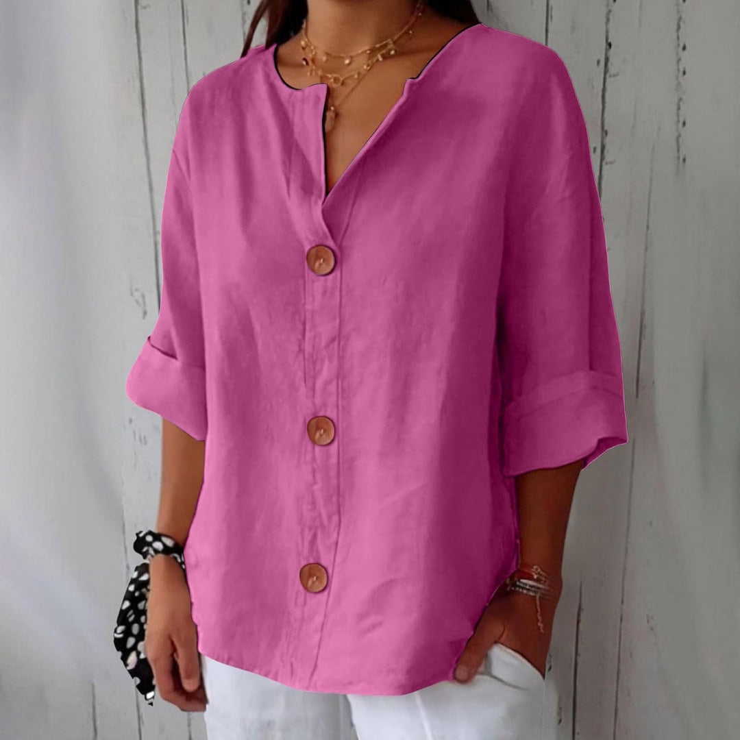 Olivia Loose Linen Blouse Summer Light and Comfortable Women's Style