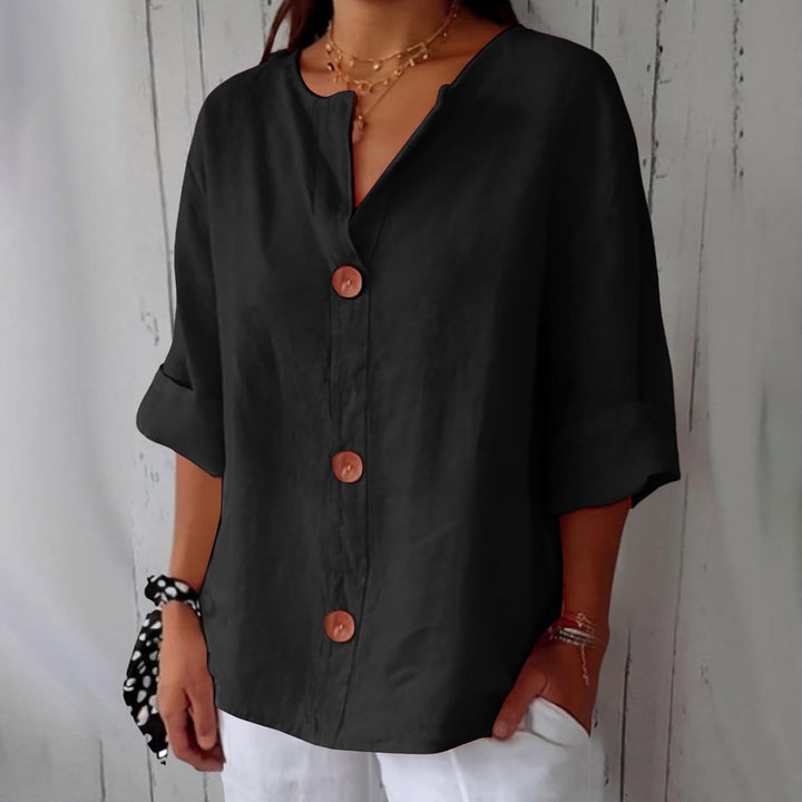 Olivia Loose Linen Blouse Summer Light and Comfortable Women's Style