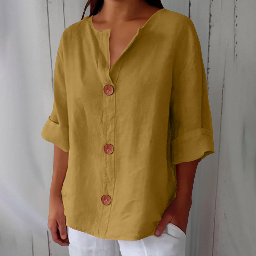 Olivia Loose Linen Blouse Summer Light and Comfortable Women's Style