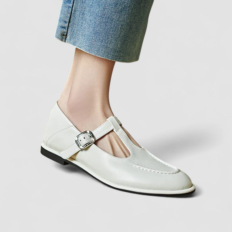Camila – Orthopedic Leather Mary Jane Shoes with Low Heel