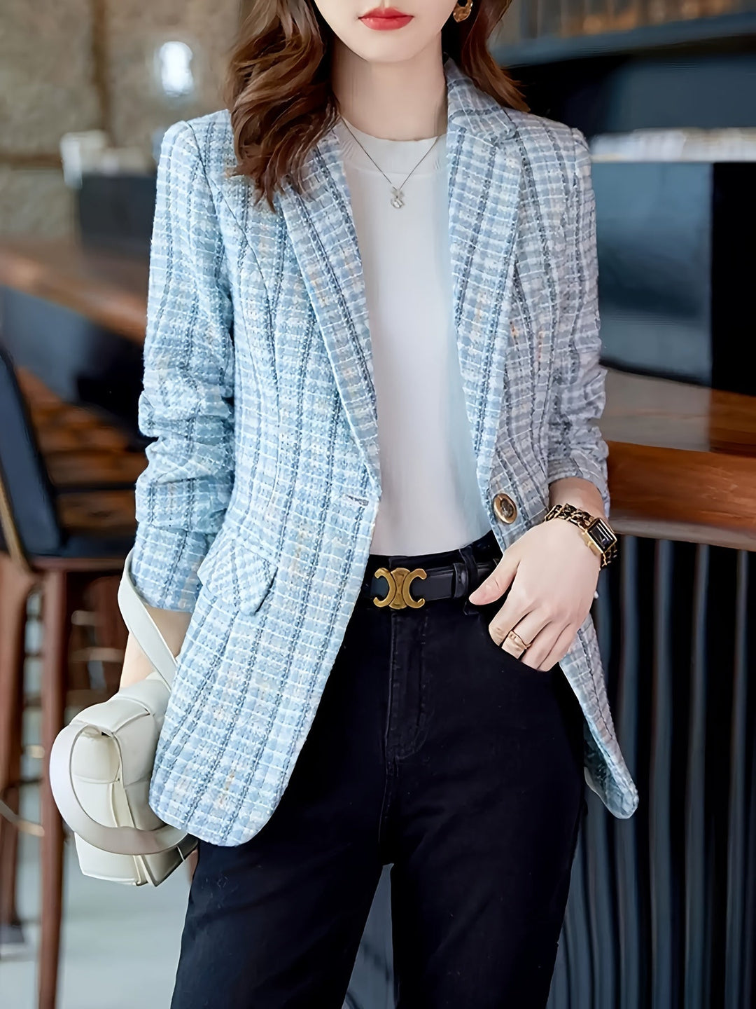 Madison™ - Elegant Plaid Blazer